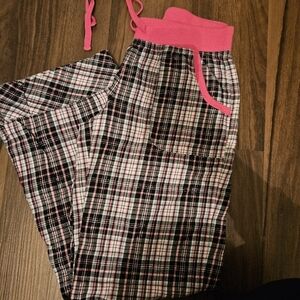 Plaid Kids Pajamas with Pink Accents